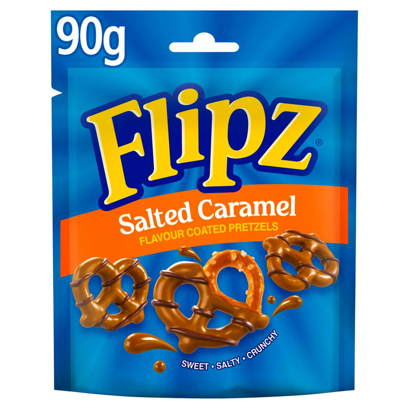 Flipz salted caramel coated pretzels 90g - British product