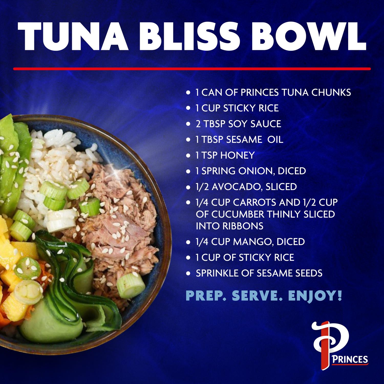Princes tuna chunks in sunflower oil 4x145g tins, imported from the UK