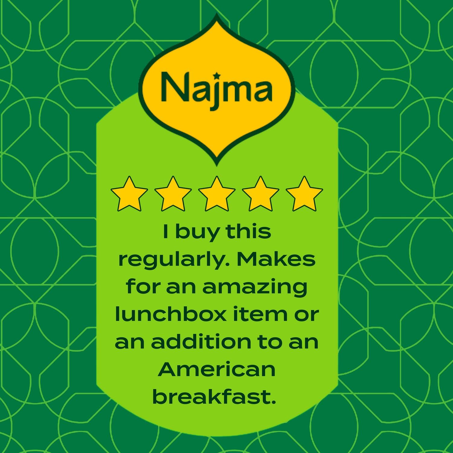 Najma Mini Chicken Sausages Smoked 400g, imported from the UK
