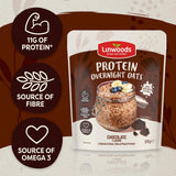 Linwoods chocolate flavour protein overnight oats 300g, imported from the UK