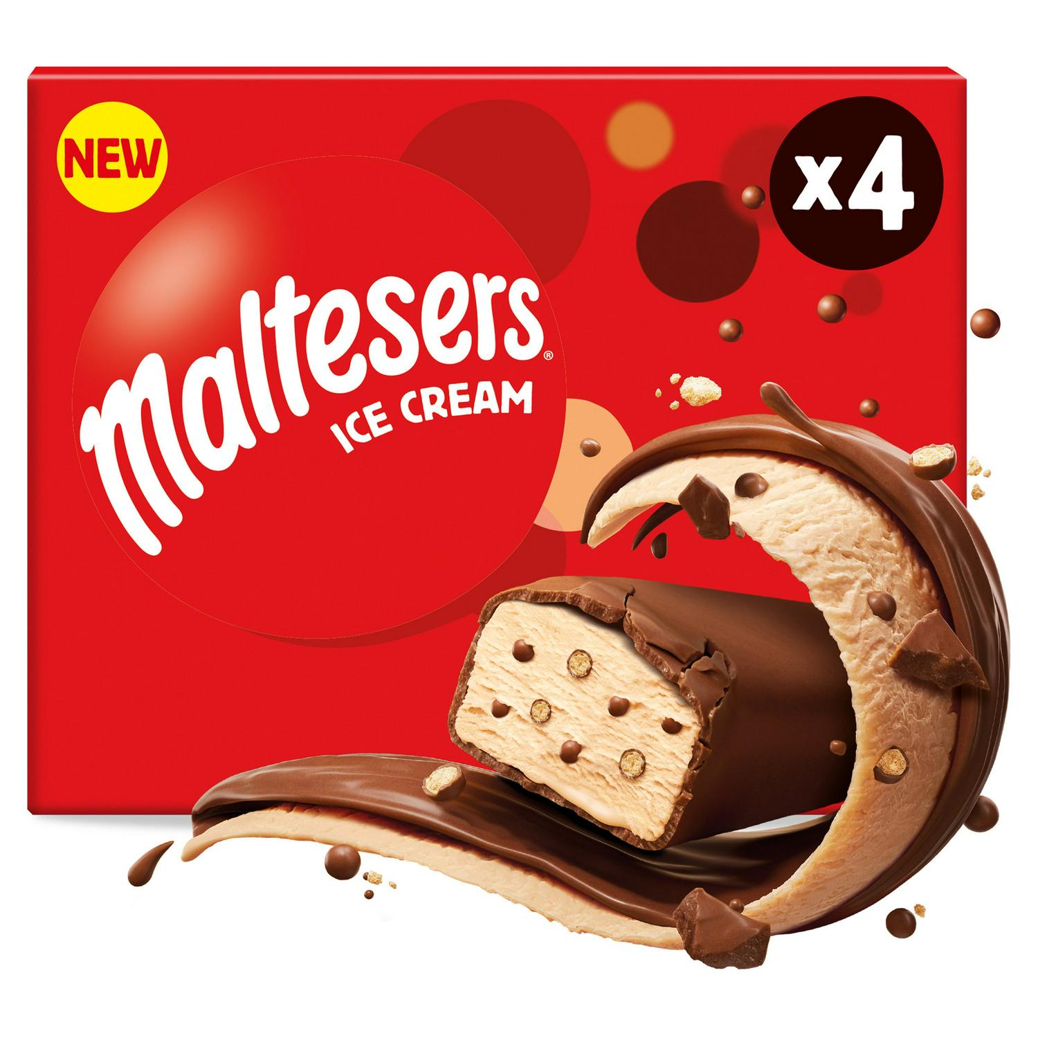 Maltesers Ice Cream Bar Malt Flavour 4 Pack, imported from the UK