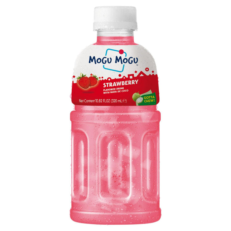 Mogu Mogu strawberry drink with nata 320ml, imported from the UK