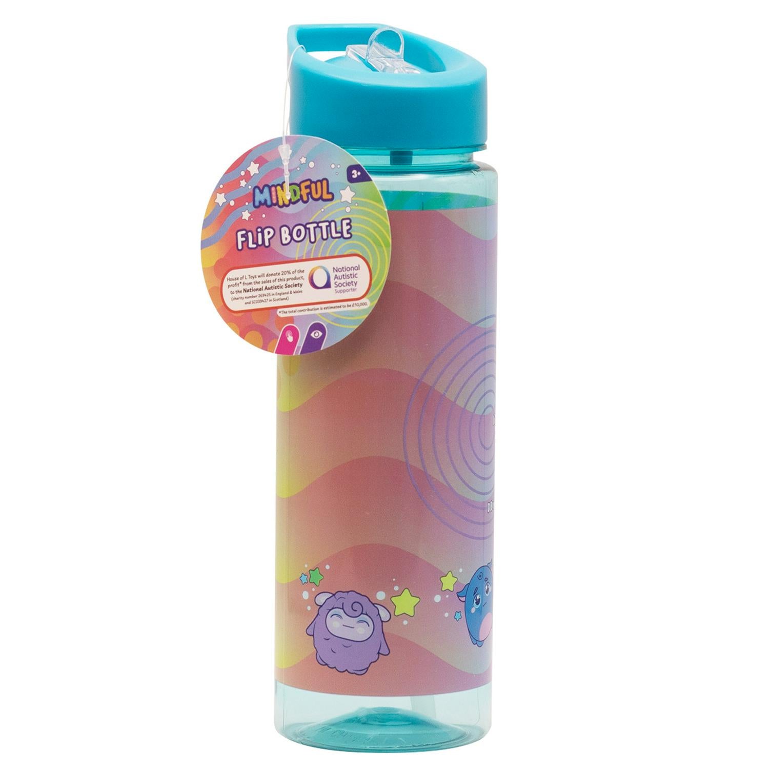 Mindful Flip Water Bottle Blue, imported from the UK