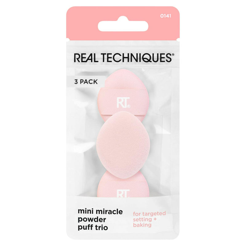 Real Techniques Mini Miracle Powder Puff Trio x3, imported from the UK
