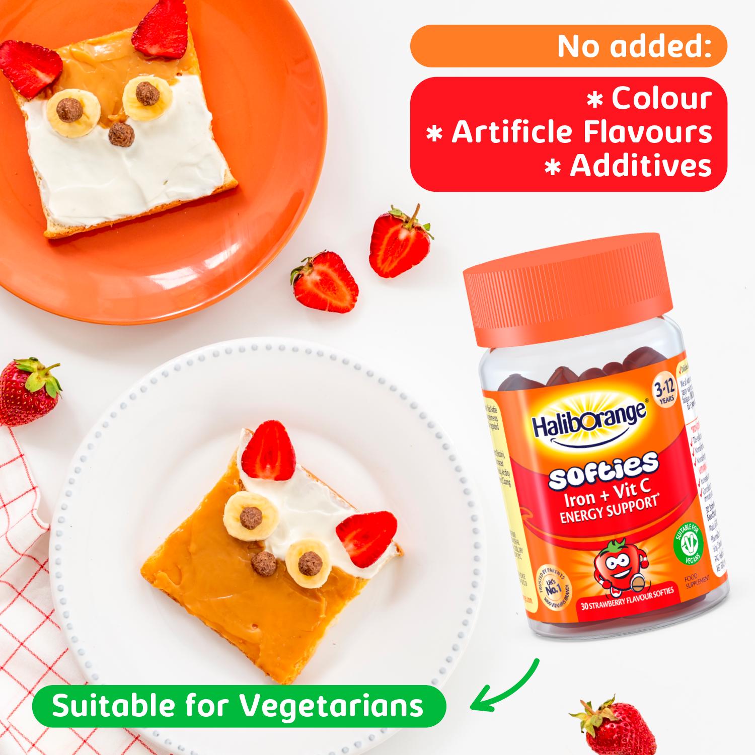 Haliborange Iron and Vitamin C strawberry kids softies 30 pack, UK version