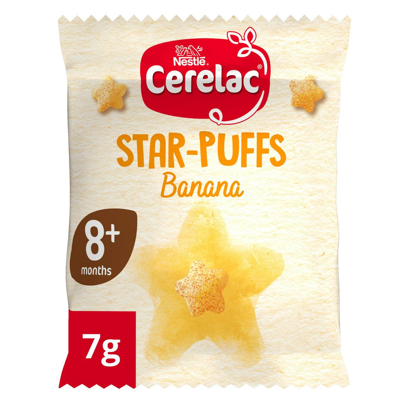 Cerelac Banana Star Puffs Organic Baby Snack 7g sachet - British product