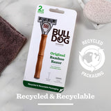 Bulldog Skincare bamboo men's razor with blade refills - British product