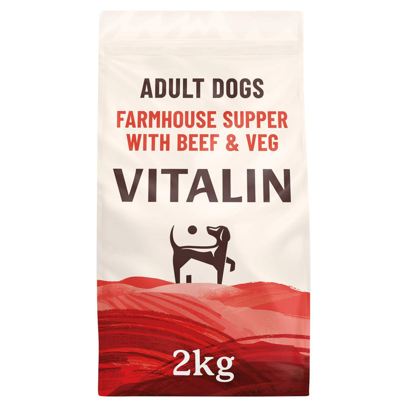 Vitalin Dog Farmhouse Supper with Beef and Veg Dry Food 2kg (British brand)