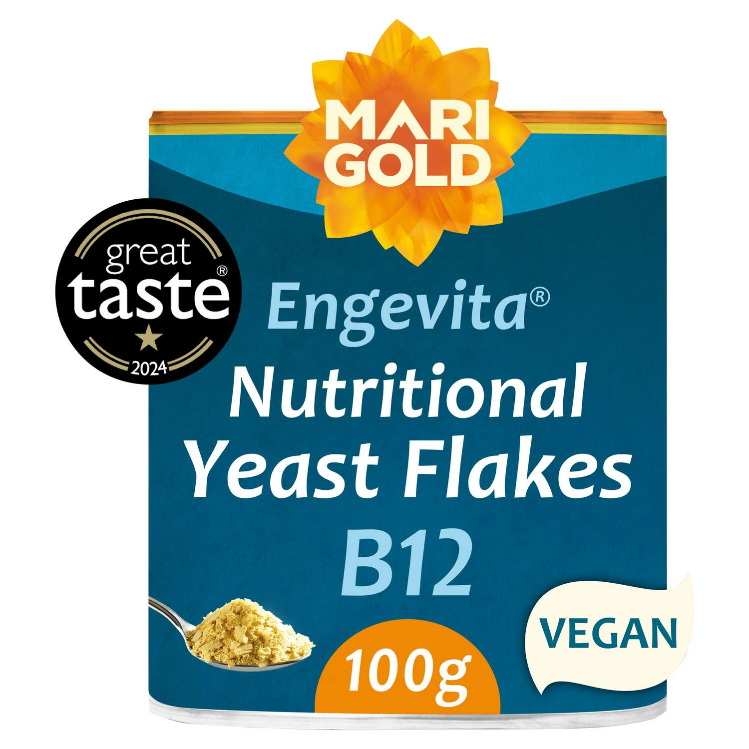 Marigold Health Foods Engevita Nutritional Yeast Flakes 100g, imported from the UK