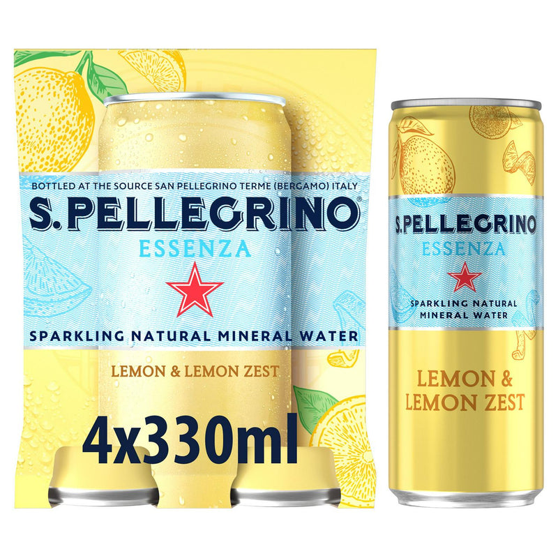 San Pellegrino Essenza Sparkling Water Lemon 4x330ml (British brand)