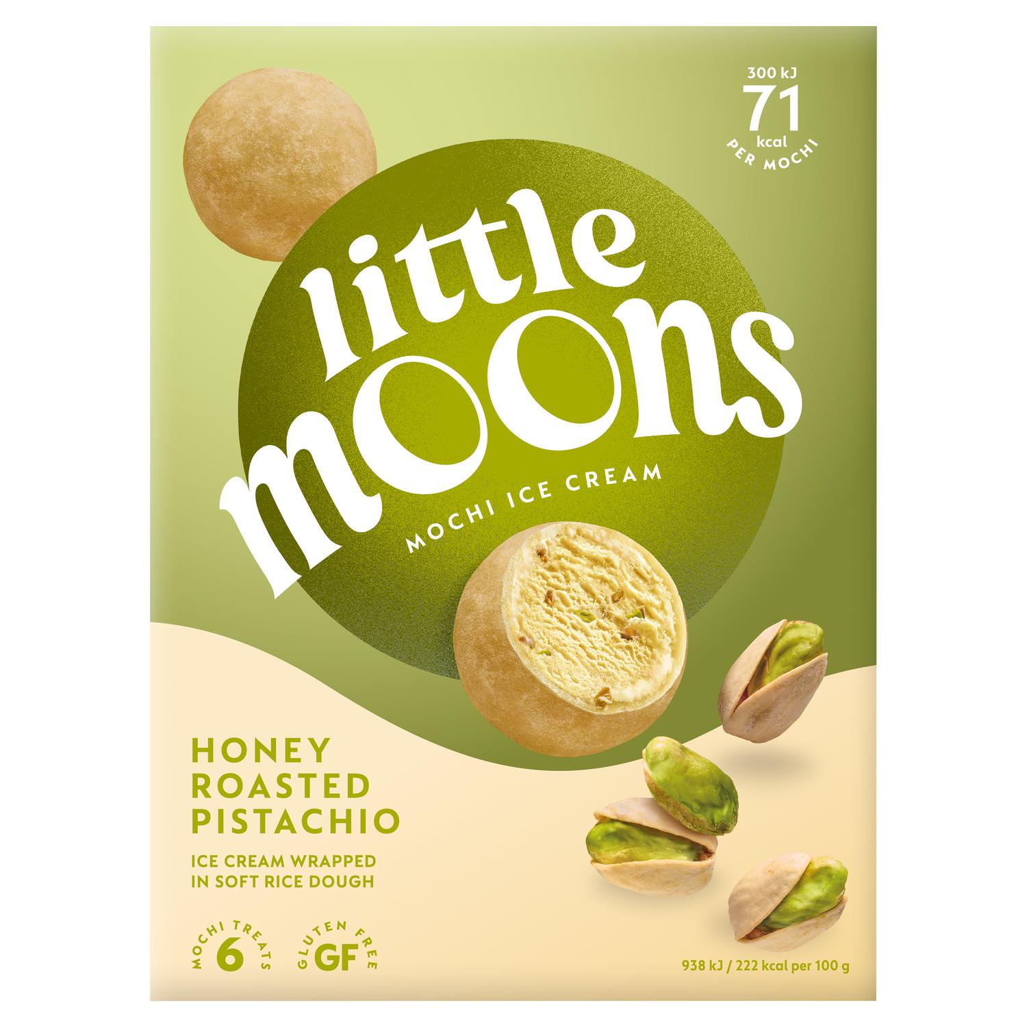 Little Moons honey roasted pistachio mochi ice cream 6x32g, UK version