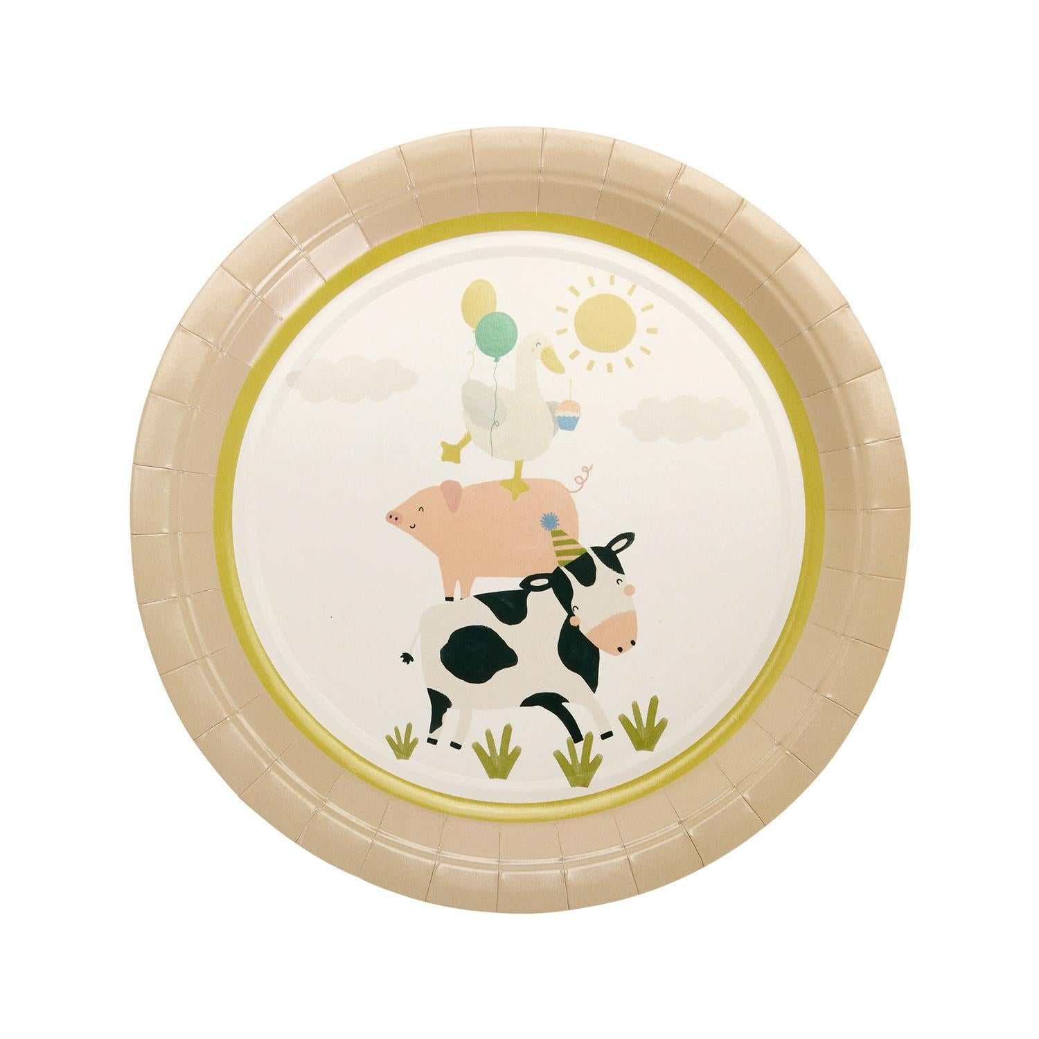 Sainsbury's Home Pack of 10 Farmyard Animals Paper Plates -  23cm