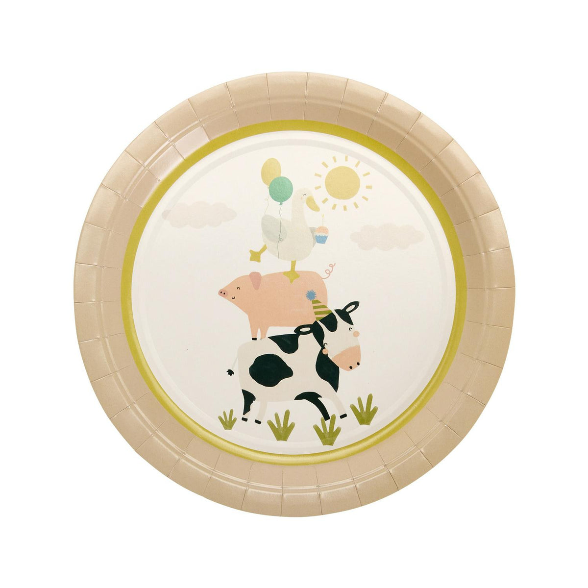 Sainsbury's Home Pack of 10 Farmyard Animals Paper Plates -  23cm