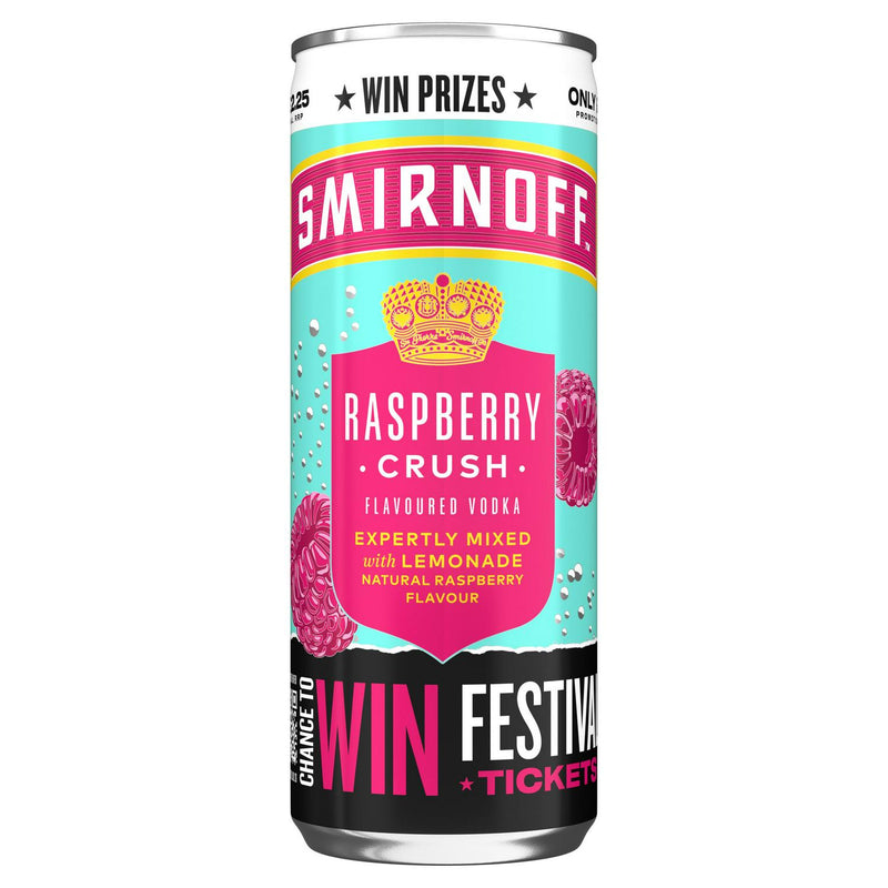 Smirnoff Raspberry Crush cocktail mix 250ml (British brand)