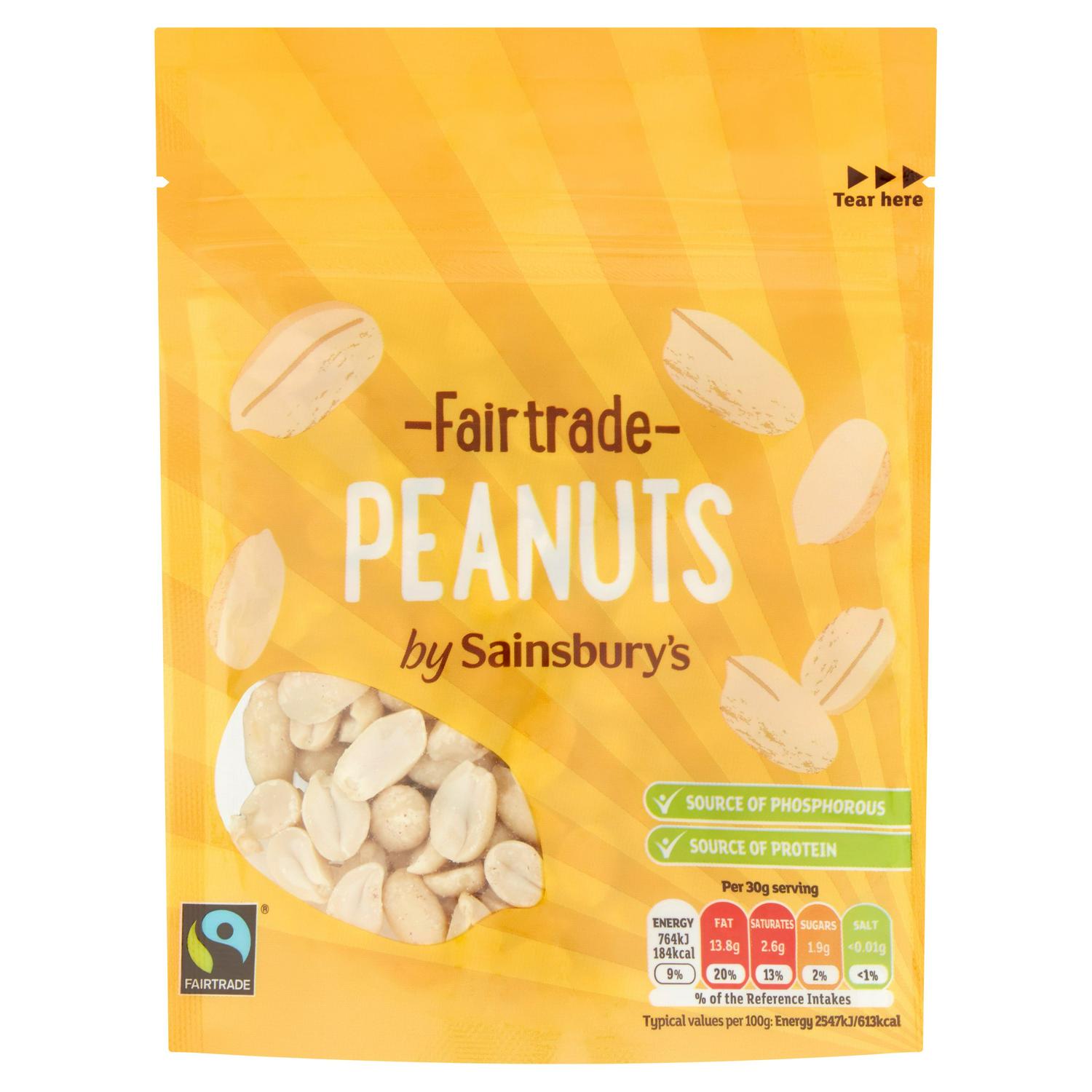 Sainsbury's Fairtrade Blanched Peanuts 100g (British brand)