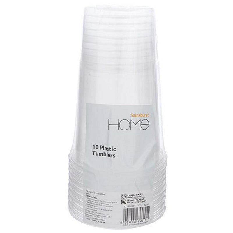 Sainsbury's clear tumblers pack of 10 500ml (British brand)