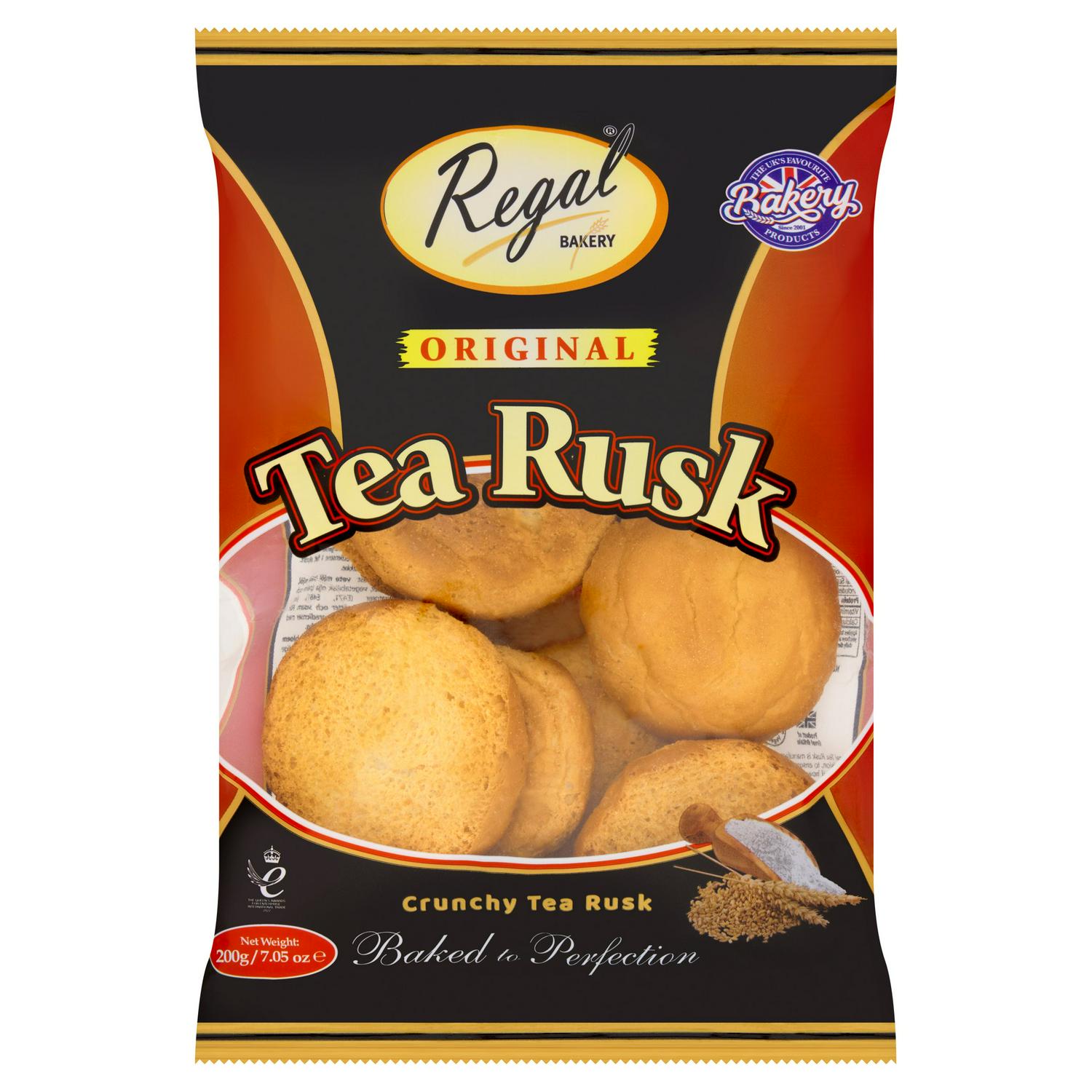 Regal Crunchy Tea Rusks 200g, imported from the UK