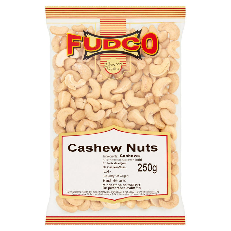Fudco Premium Quality Cashew Nuts 250g Bag - British product