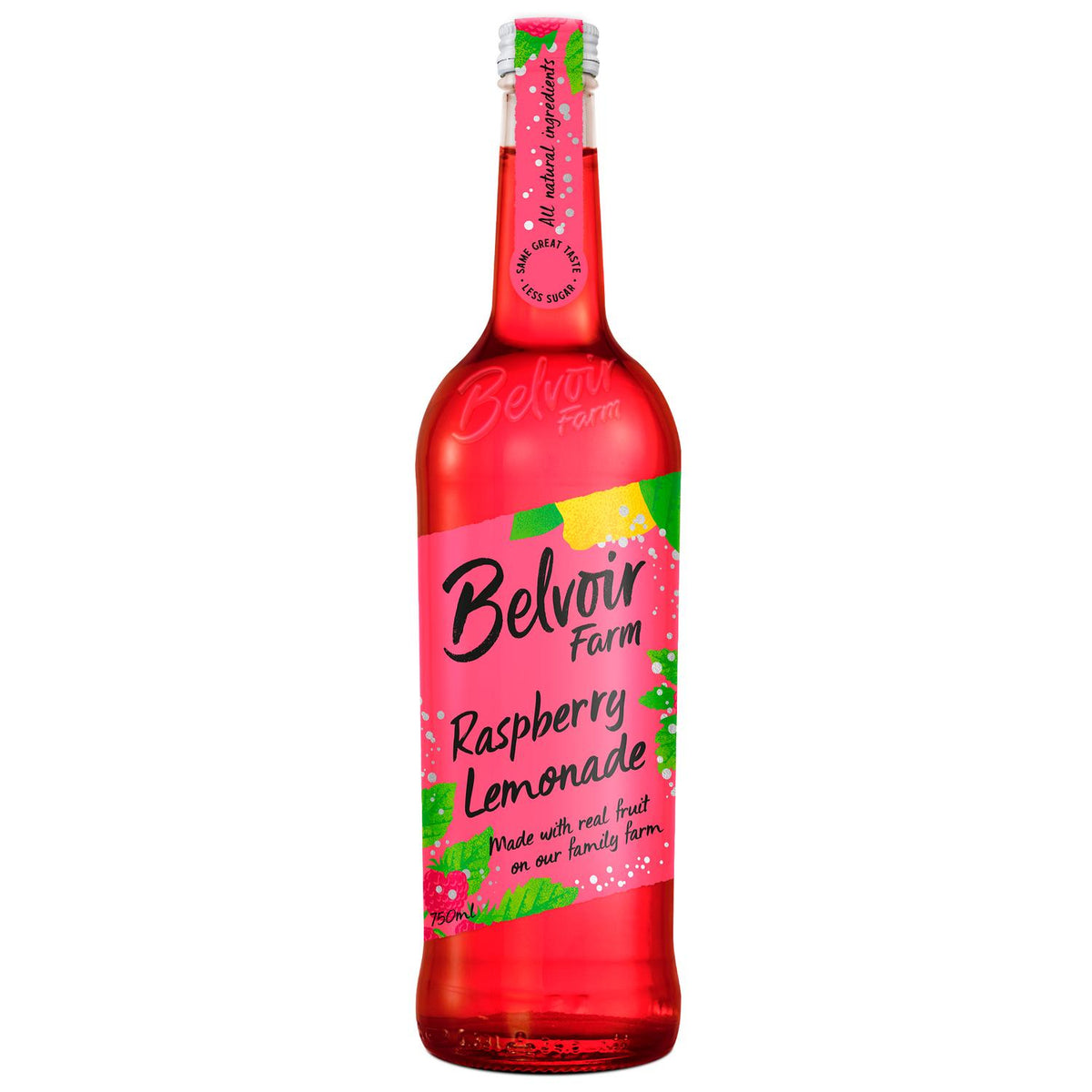 Sparkling Raspberry Lemonade with Real Fruit Juice 750ml