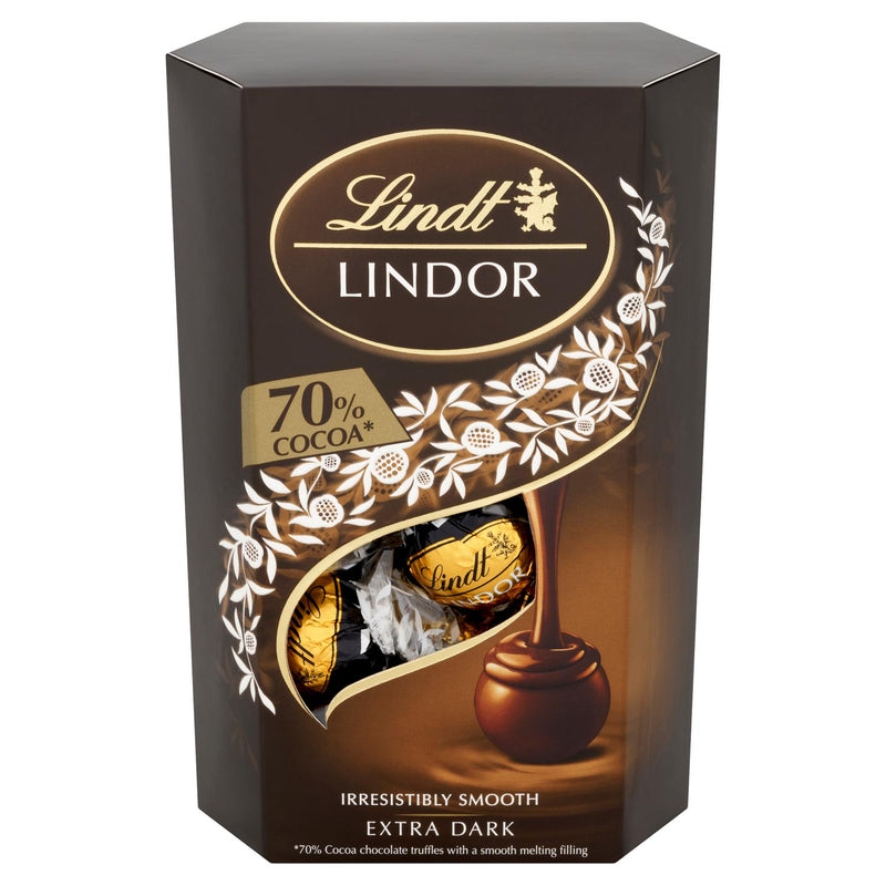 Lindt Lindor extra dark chocolate truffles box 200g (British brand)