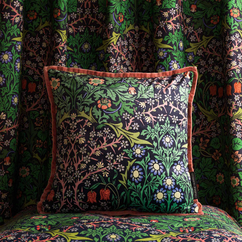 Habitat x Morris & Co. Blackthorn Cushion Green 43x43cm, UK version