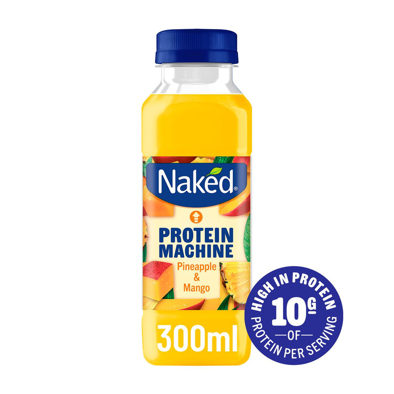 Naked Protein Smoothie Pineapple & Mango 300ml, imported from the UK