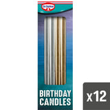 Dr. Oetker metallic birthday candles rainbow x12 - British product
