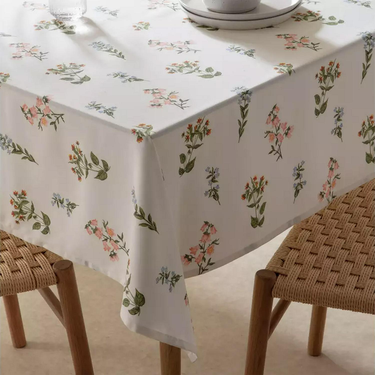 Sainbsury's Home Bee Floral Wipe Clean Table Cloth - Cream
