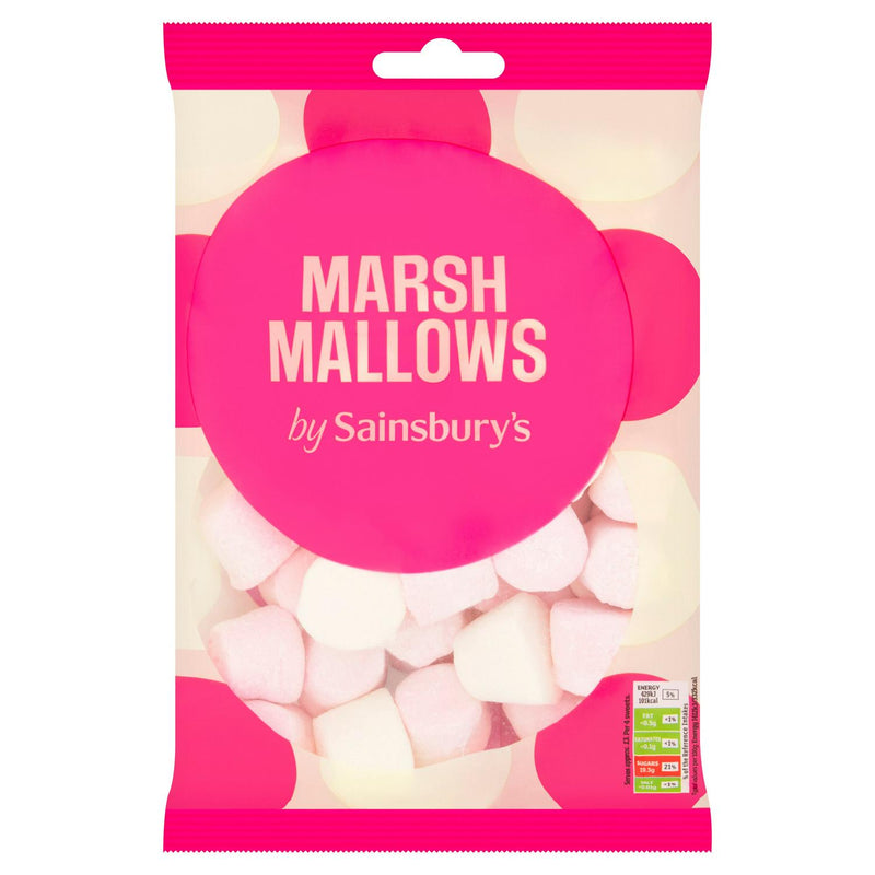 Sainsbury's vanilla raspberry marshmallows 400g (British brand)