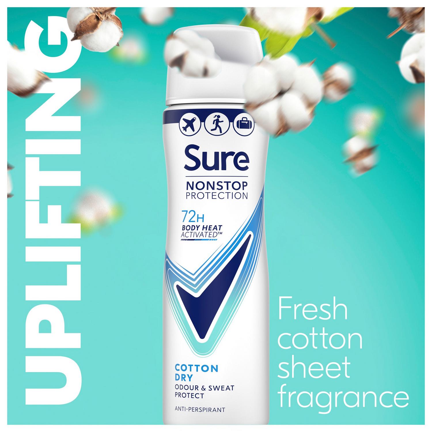 Sure Cotton Dry Nonstop Protection Anti Perspirant Deodorant Travel Size 75ml
