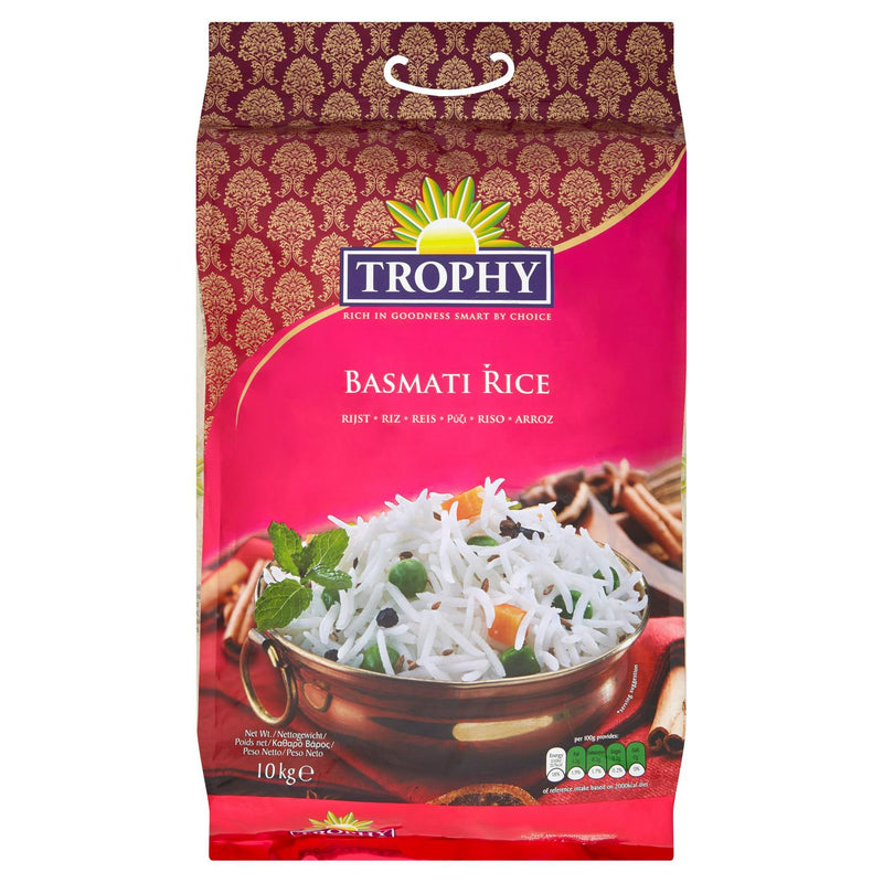 Trophy Indian Basmati Rice 10kg Pack (British brand)