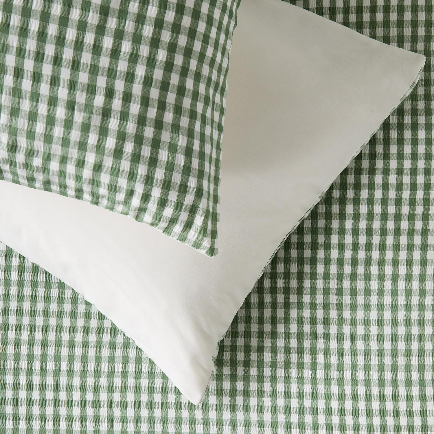 Habitat Seersucker Gingham Bedding Set Green, UK version