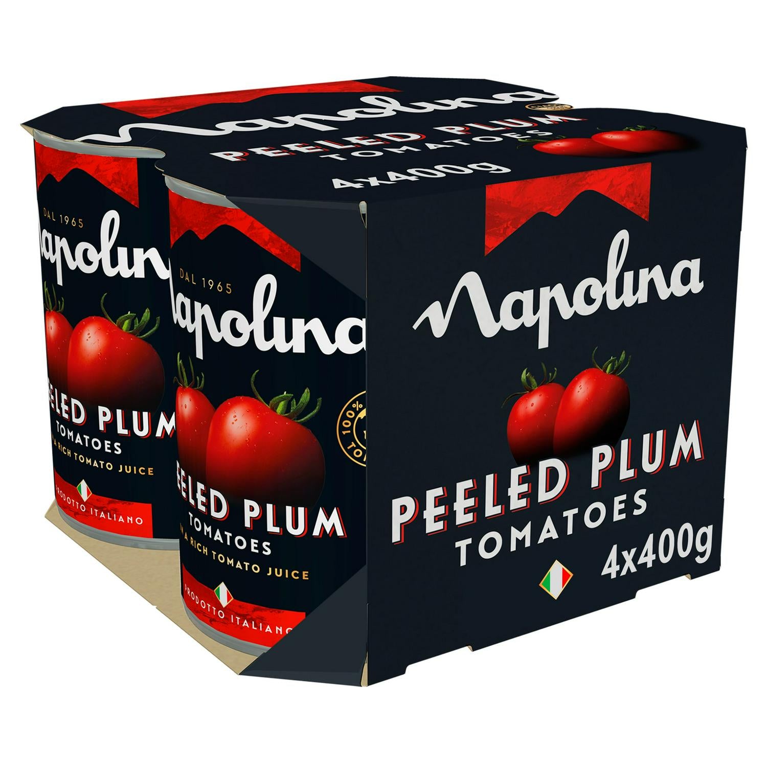 Napolina Peeled Plum Tomatoes 4x400g, imported from the UK