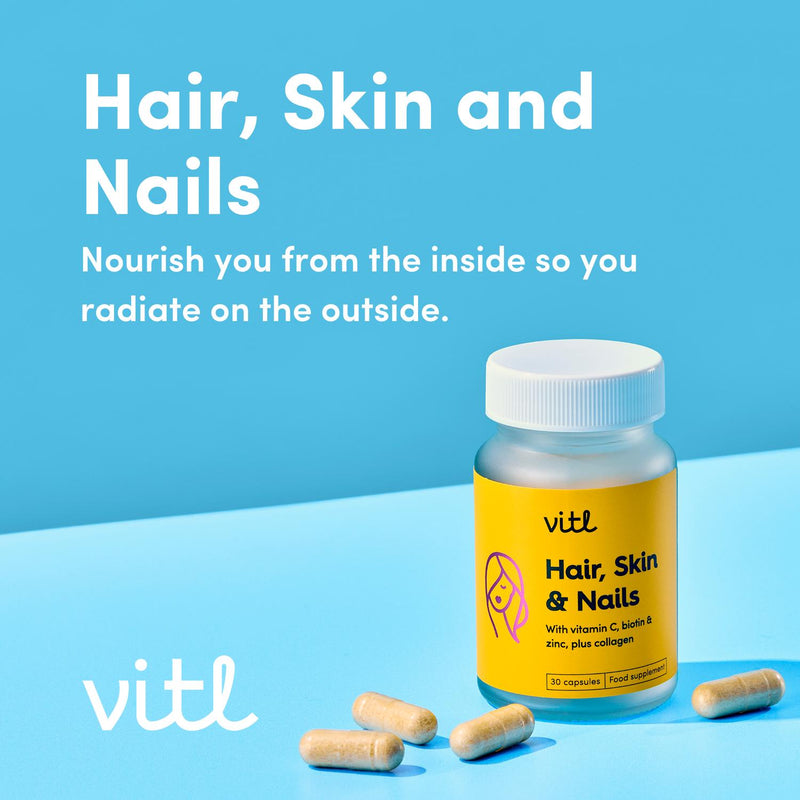 Vitl Hair Skin Nails Marine Collagen Capsules x30 Pack (British brand)