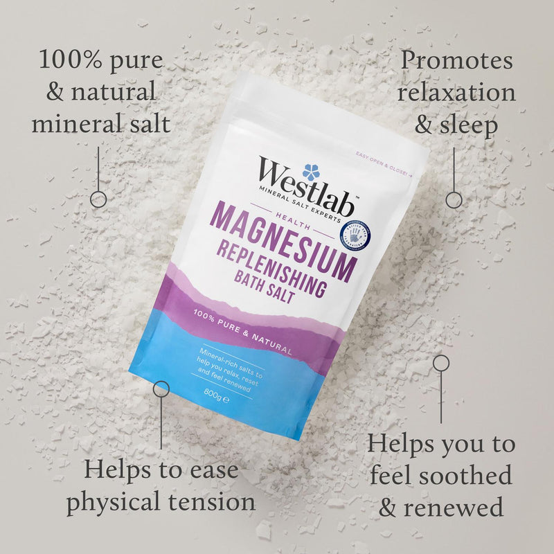 Westlab magnesium flakes bath soak 800g (British brand)