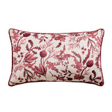 Sainsbury's Home Foliage Piping Printed Velvet Cushion - Red - 30x50