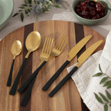 Habitat two tone black gold cutlery set 16pc, UK version