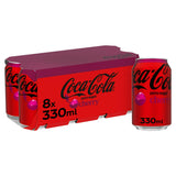 Coca Cola Zero Sugar Cherry cola drink 8x330ml - British product