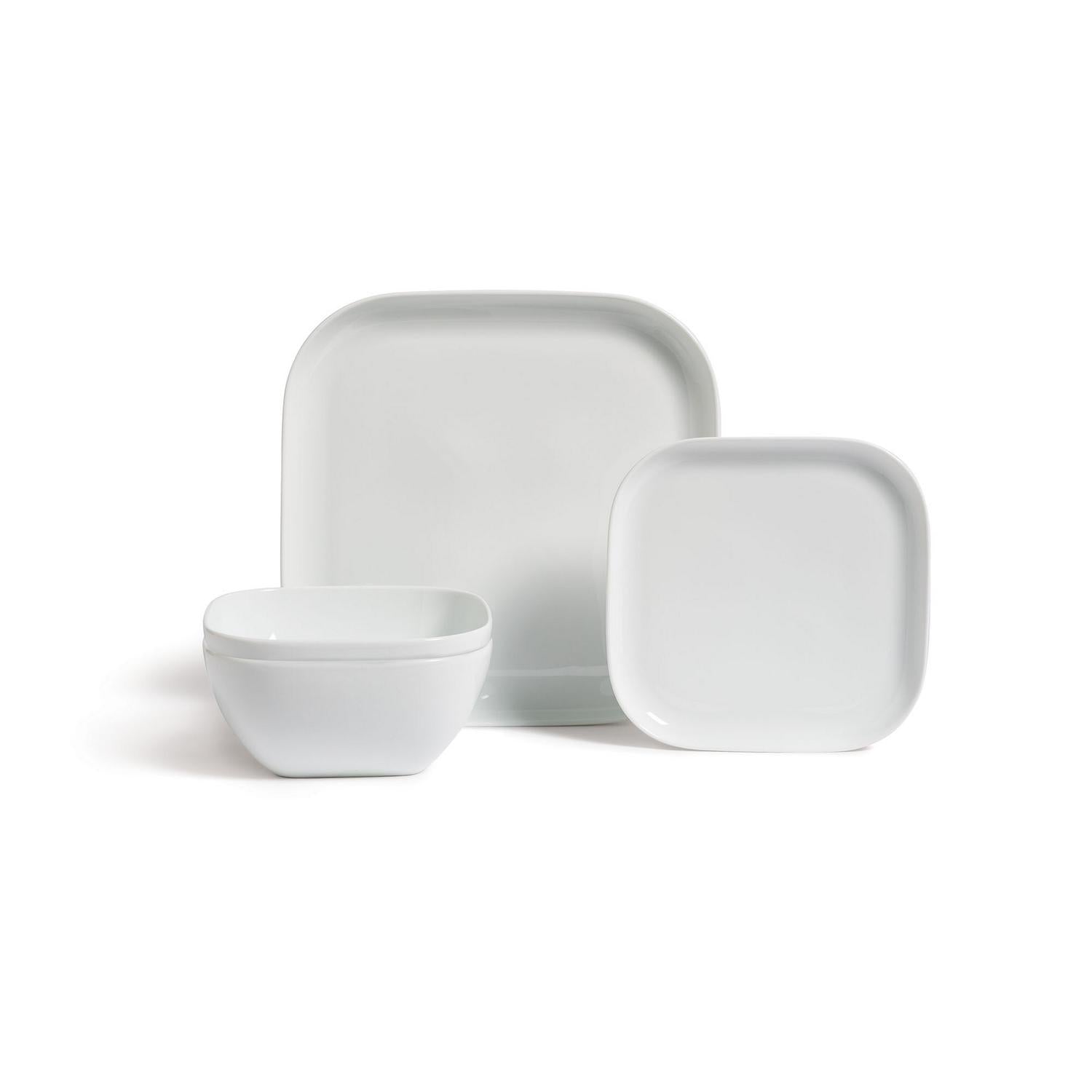 Habitat Riko Square White Dinner Set 12pc, UK version