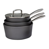Habitat hard anodised aluminium saucepan set 3 piece, UK version
