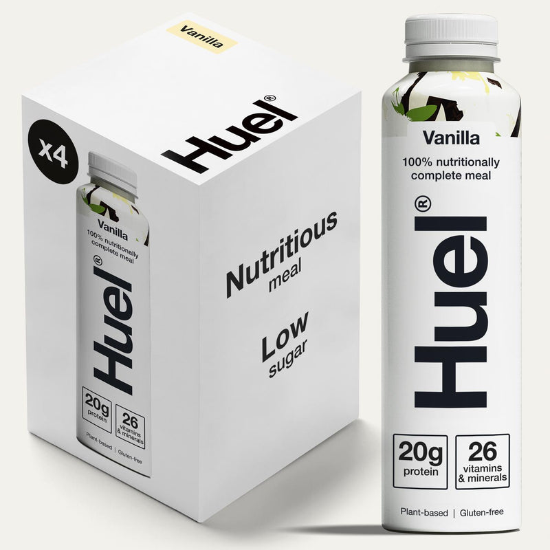 Huel vanilla ready-to-drink meal replacement shake 4x500ml, UK version