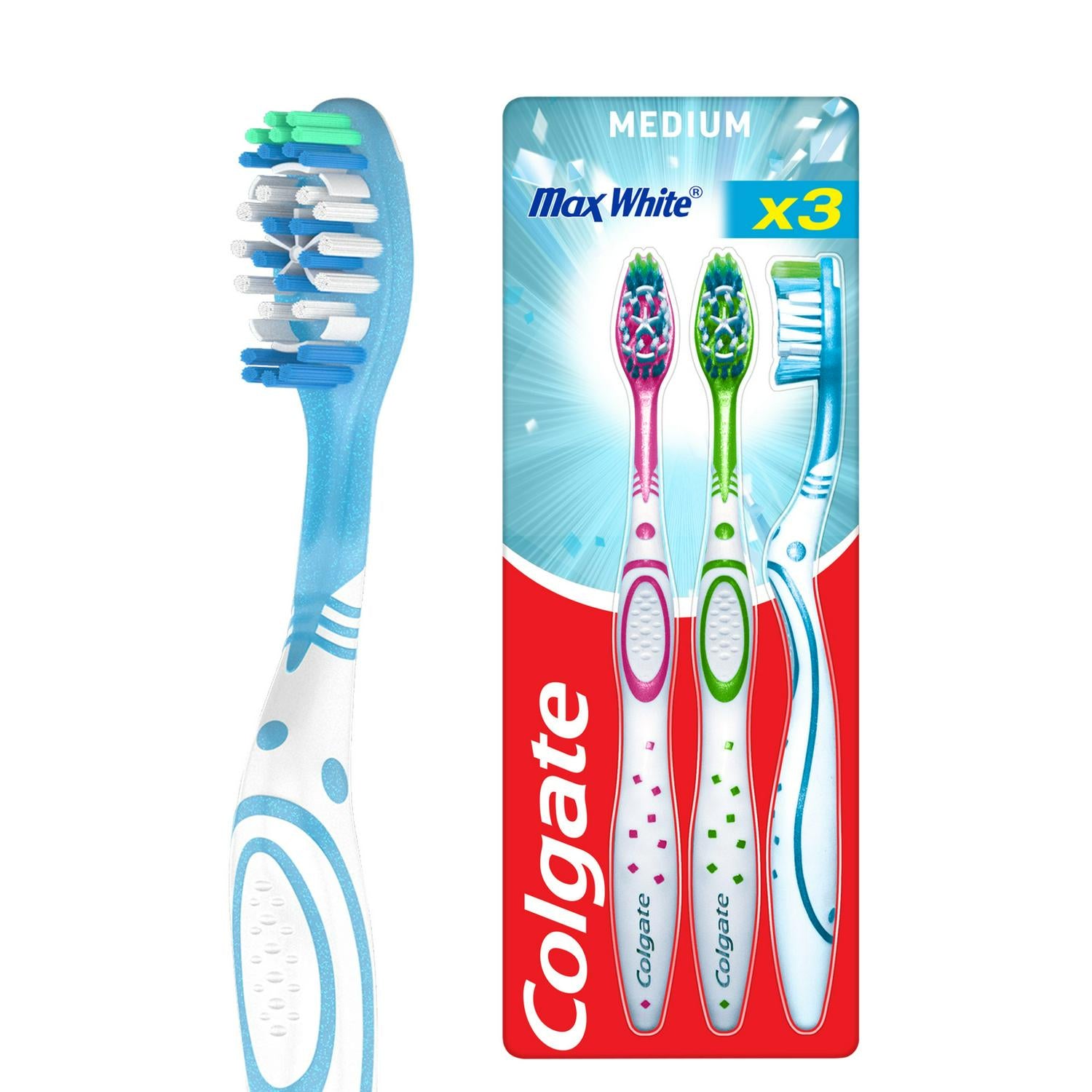 Colgate Max White Medium Toothbrush x3 - British product