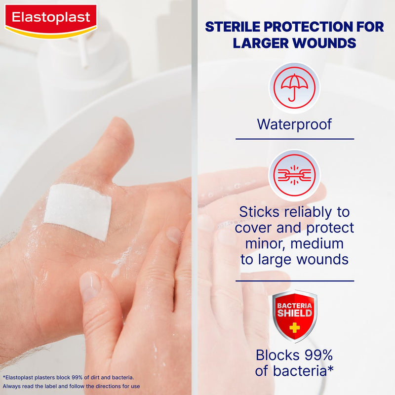 Elastoplast waterproof wound dressings with silver protection 5pk - British product
