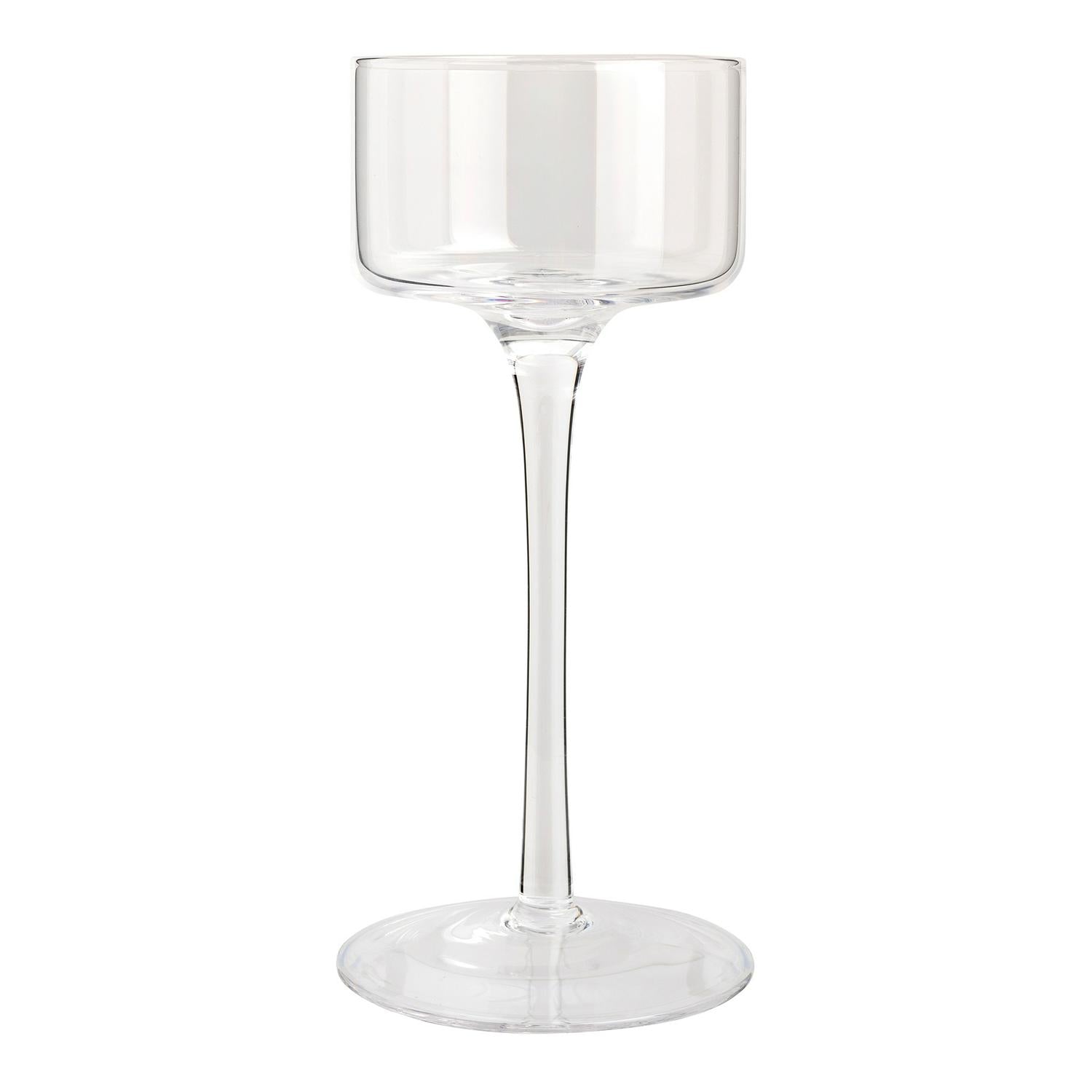 Habitat clear glass pillar candle holder 20cm height, UK version