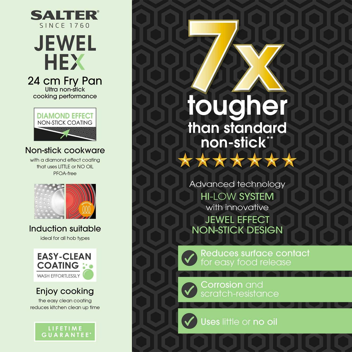 Salter Jewel Hex 24cm Frying Pan