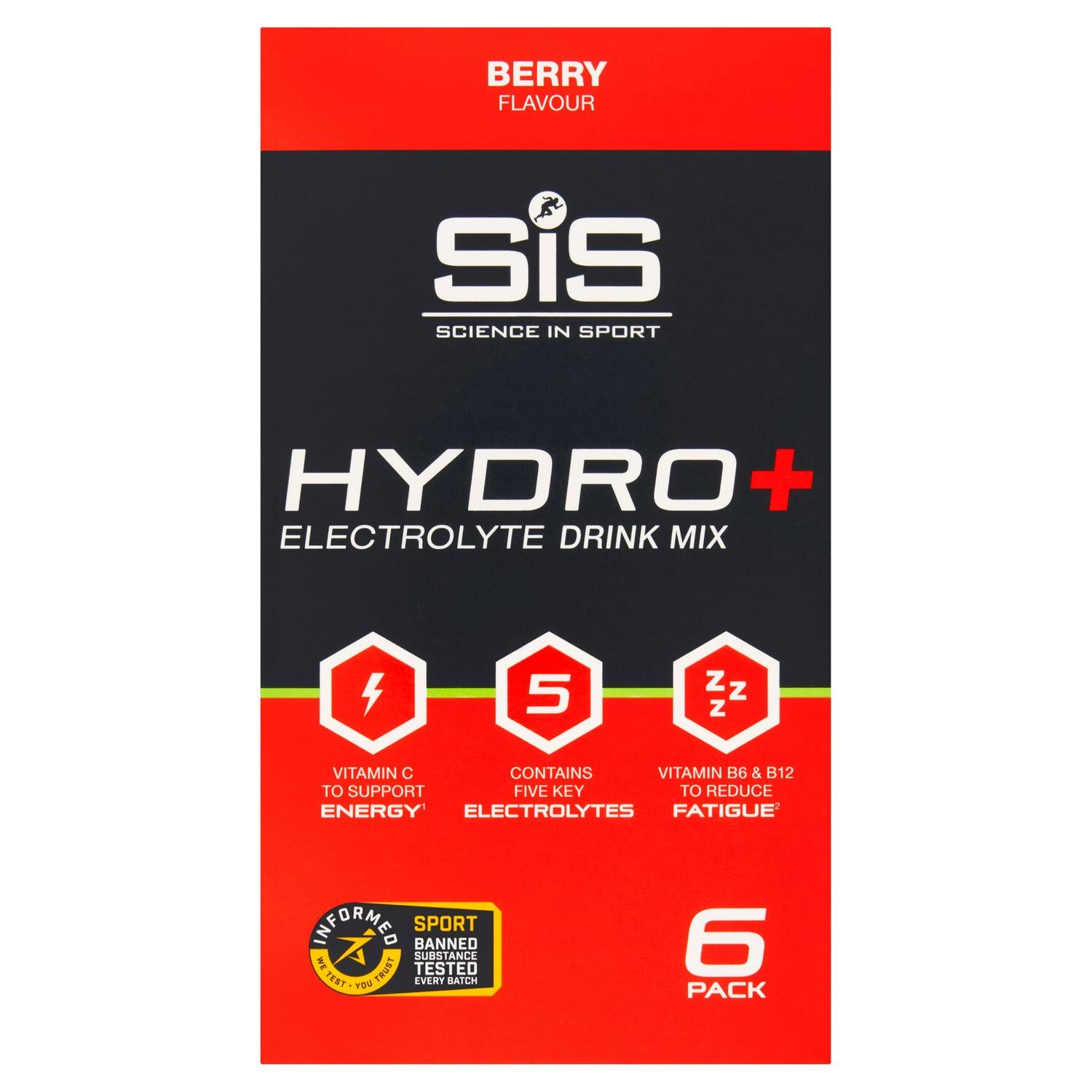 Science in Sport Electrolyte Drink Mix Berry 6 x 4.5g (British brand)