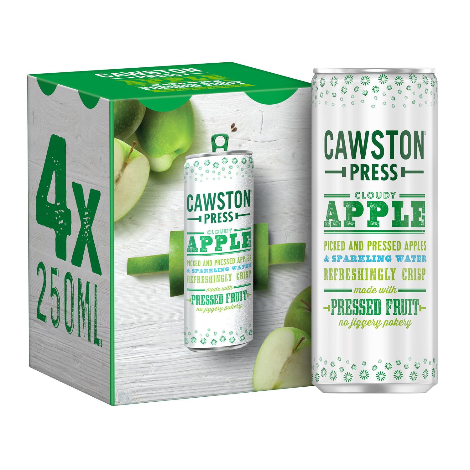 Sparkling Apple Juice Drink with Pressed Apples, 4 x 250ml Cans