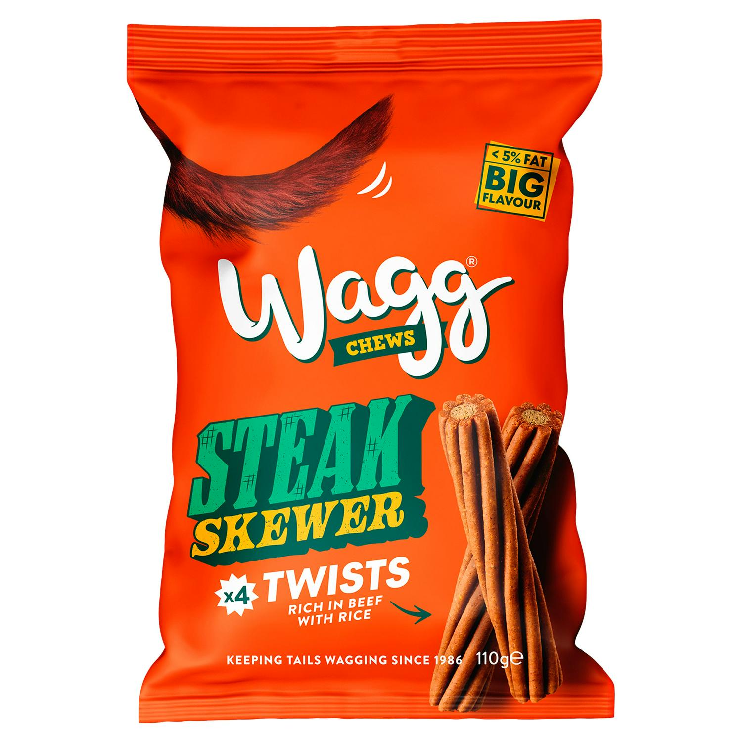 Wagg Steak Skewer Twists Dog Treats 110g (British brand)