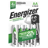 Energizer Power Plus AA Rechargeable Batteries, 2000mAh x4