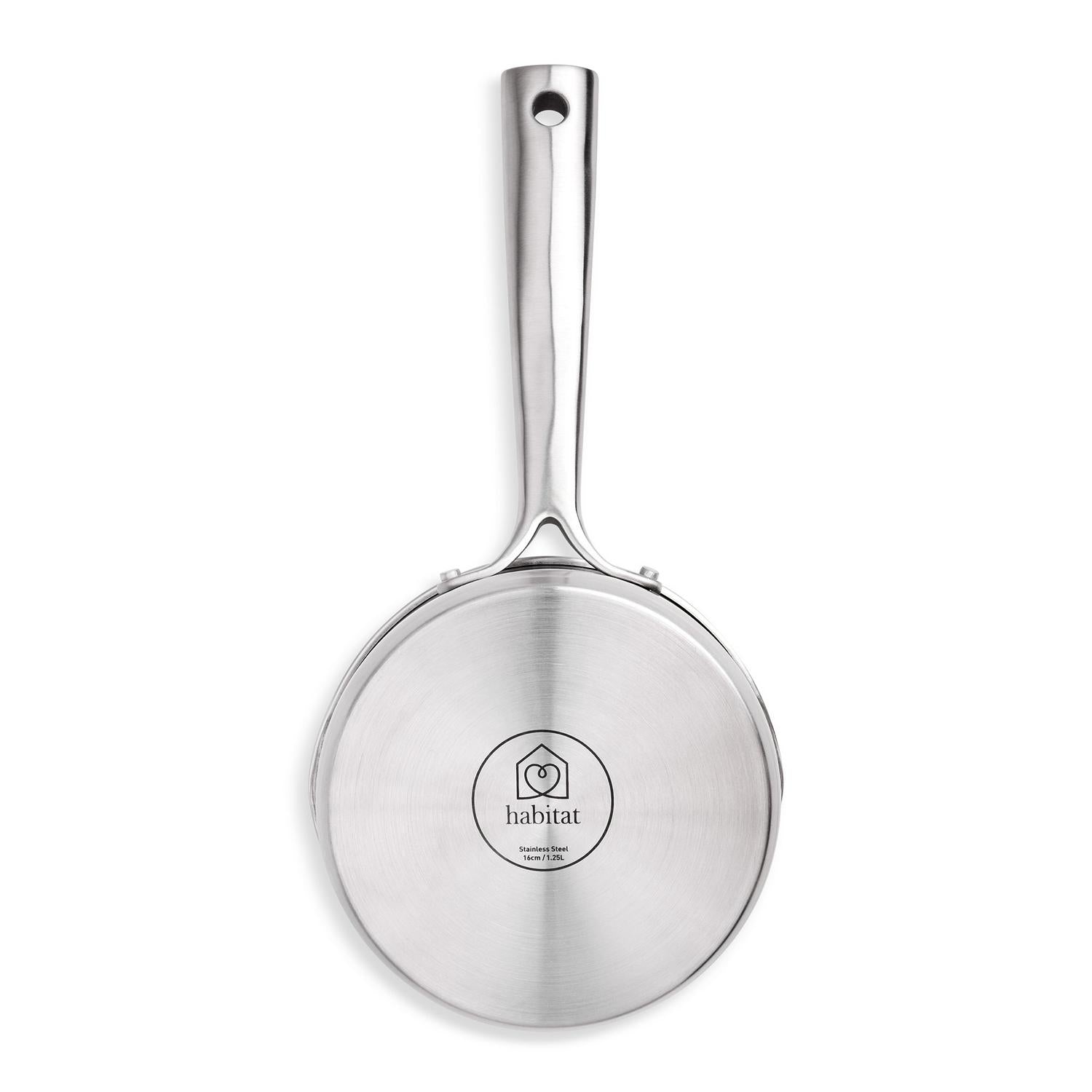 Habitat Ellipse brushed stainless steel saucepan 16cm, UK version